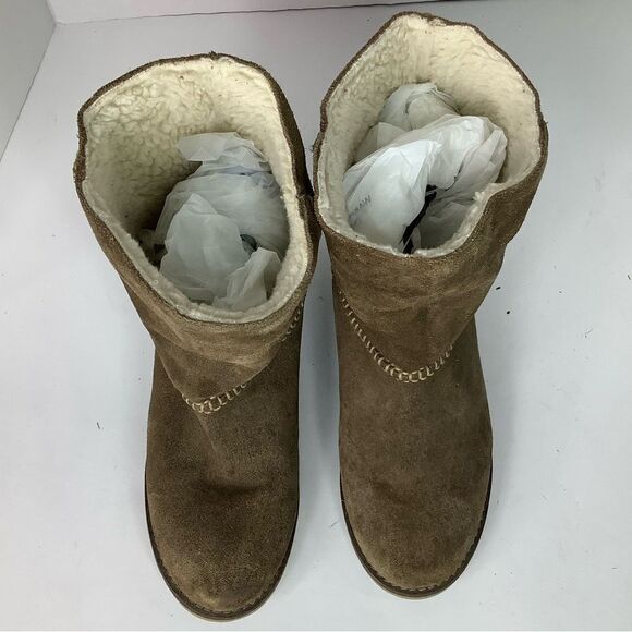 Coolway Azalea Brown Suede Fleece Lined Winter Women Mid Calf Boots Sz 38/US 7.5 - Picture 5 of 10